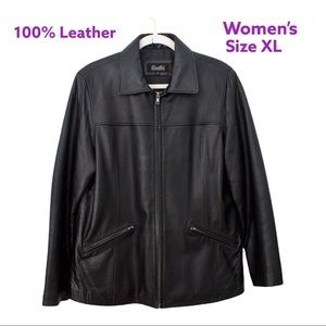 Women’s 100% Black Leather Jacket